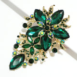 95097, OVERSIZED FLOWER RHINESTONE EVENING PIN BROOCH