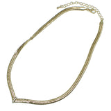 95125, PAVE RHINESTONE ACCENT SNAKE CHAIN NECKLACE