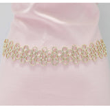 95197, HANDMADE PAVE RHINESTONE EVENING WEDDING BELT & HEADBAND, BRIDAL, PROM