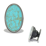95243, OVAL TURQUOISE STONE SELF ADHESIVE PHONE GRIP/STAND, CELL PHONE ACCESSORIES