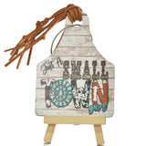 95244, "JUST A SMALL TOWN GIRL" WESTERN THEME WOOD LUGGAGE TAG