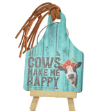 95244, "COWS MAKE ME HAPPY" WOOD LUGGAGE TAG