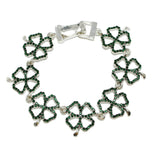 95248, PAVE CLOVER SAINT PATRICK'S DAY MAGNETIC CLOSURE BRACELET