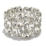 95263, TEARDROP RHINESTONE ACCENT EVENING STRETCH BRACELET, WEDDING, BRIDAL, PROM
