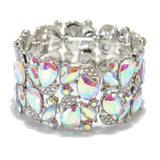 95263, TEARDROP RHINESTONE ACCENT EVENING STRETCH BRACELET, WEDDING, BRIDAL, PROM
