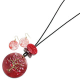 95343, TREE OF LIFE CELLULOID ACETATE LONG PENDANT NECKLACE