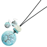 95343, TREE OF LIFE CELLULOID ACETATE LONG PENDANT NECKLACE