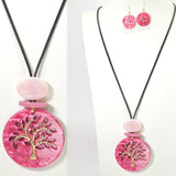 95343, TREE OF LIFE CELLULOID ACETATE LONG PENDANT NECKLACE