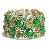 95356, VINTAGE FLOWER ACCENT BANGLE CUFF BRACELET