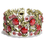 95356, VINTAGE FLOWER ACCENT BANGLE CUFF BRACELET