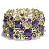 95356, VINTAGE FLOWER ACCENT BANGLE CUFF BRACELET