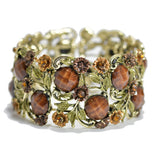 95356, VINTAGE FLOWER ACCENT BANGLE CUFF BRACELET