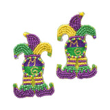95377, MARDI GRAS SEED BEAD EARRING