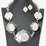 95385, GEOMETRIC GLITTER CELLULOID ACETATE NECKLACE