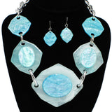 95385, GEOMETRIC GLITTER CELLULOID ACETATE NECKLACE