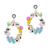 95394, VACATION THEME ENAMEL EARRING