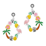 95394, TROPICAL FLAMINGO ENAMEL EARRING