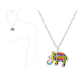 95396, ELEPHANT SEED BEAD ENAMEL PENDANT NECKLACE