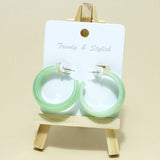 95431, RESIN ACRYLIC HOOP EARRING