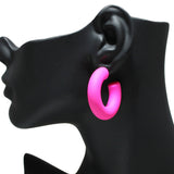 95437, MATTE THICK ROUND HOOP EARRING