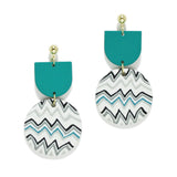 95447, GEOMETRIC CLAY RUBBER EARRING