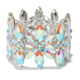 95457, MARQUISE RHINESTONE ACCENT EVENING STRETCH BRACELET, WEDDING, BRIDAL, PROM