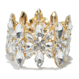 95457, MARQUISE RHINESTONE ACCENT EVENING STRETCH BRACELET, WEDDING, BRIDAL, PROM