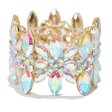 95457, MARQUISE RHINESTONE ACCENT EVENING STRETCH BRACELET, WEDDING, BRIDAL, PROM