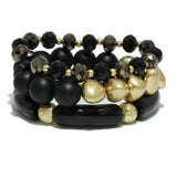 95464, CELLULOID ACETATE MULTI LAYERED STRETCH BRACELET