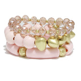 95464, CELLULOID ACETATE MULTI LAYERED STRETCH BRACELET
