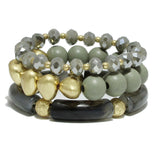 95464, CELLULOID ACETATE MULTI LAYERED STRETCH BRACELET