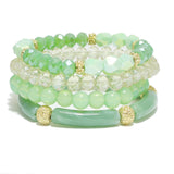 95466, RESIN TUBE MULTI LAYERED BEAD STRETCH BRACELET