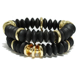95467, WOOD MULTI LAYERED STRETCH BRACELET