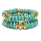 95467, WOOD MULTI LAYERED STRETCH BRACELET