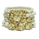 95468, NUGGET BEAD MULTI LAYERED STRETCH BRACELET