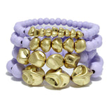 95468, NUGGET BEAD MULTI LAYERED STRETCH BRACELET
