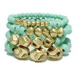 95468, NUGGET BEAD MULTI LAYERED STRETCH BRACELET