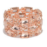 95475, RECTANGLE RHINESTONE ACCENT EVENING STRETCH BRACELET, WEDDING, BRIDAL, PROM