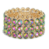 95476, OVAL RHINESTONE ACCENT EVENING STRETCH BRACELET, WEDDING, BRIDAL, PROM