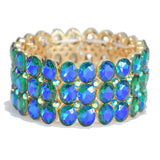 95476, OVAL RHINESTONE ACCENT EVENING STRETCH BRACELET, WEDDING, BRIDAL, PROM