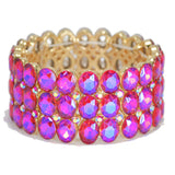 95476, OVAL RHINESTONE ACCENT EVENING STRETCH BRACELET, WEDDING, BRIDAL, PROM