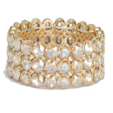 95476, OVAL RHINESTONE ACCENT EVENING STRETCH BRACELET, WEDDING, BRIDAL, PROM