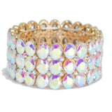 95476, OVAL RHINESTONE ACCENT EVENING STRETCH BRACELET, WEDDING, BRIDAL, PROM