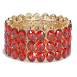 95476, OVAL RHINESTONE ACCENT EVENING STRETCH BRACELET, WEDDING, BRIDAL, PROM