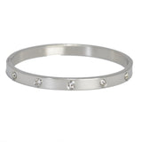 95479, RHINESTONE ACCENT STAINLESS STEEL BANGLE BRACELET