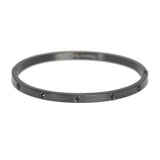 95480, RHINESTONE ACCENT STAINLESS STEEL BANGLE BRACELET