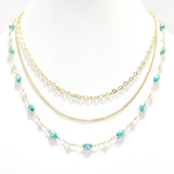 95487, DAINTY EVIL EYE MULTI LAYERED NECKLACE