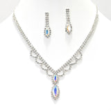 95495, PAVE RHINESTONE NECKLACE SET, WEDDING, BRIDAL, PROM