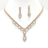 95495, PAVE RHINESTONE NECKLACE SET, WEDDING, BRIDAL, PROM