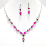 95496, PAVE RHINESTONE NECKLACE SET, WEDDING, BRIDAL, PROM